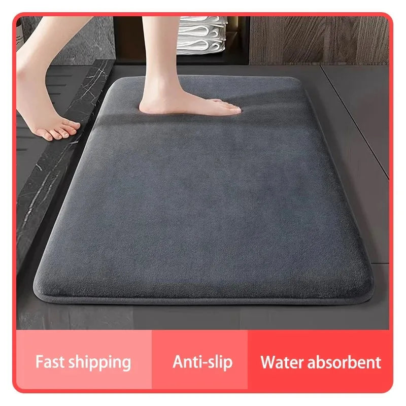 Super Absorbent Floor Mat, Super Absorbent Bath Mat, Super Anti-Slip Coral Velvet Bathroom Floor Mat, Door Mat Oasis Select