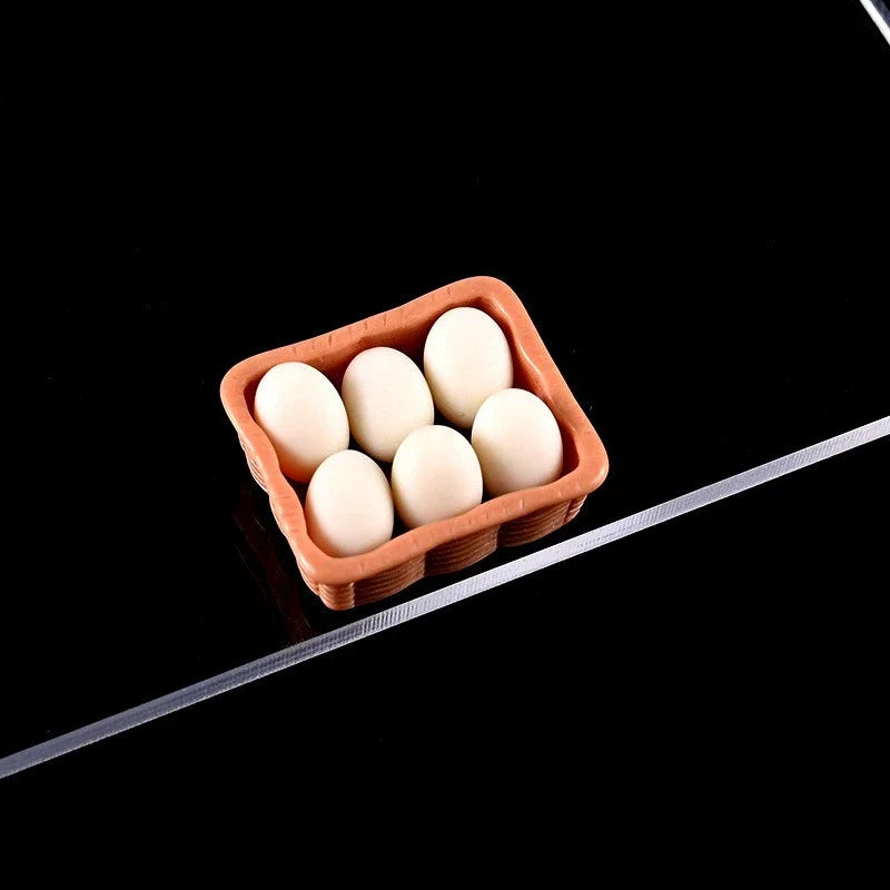 Miniature egg carton simulation decoration 1:12 dollhouse kitchen accessories shooting scene props, decorative ornaments Oasis Select 1 set of white