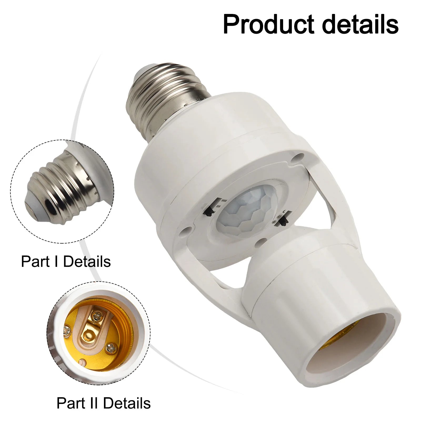 Sleek Design Automatic Motion Sensor Light Socket Model E27 Offering Efficient Illumination Solutions For Indoors Oasis Select