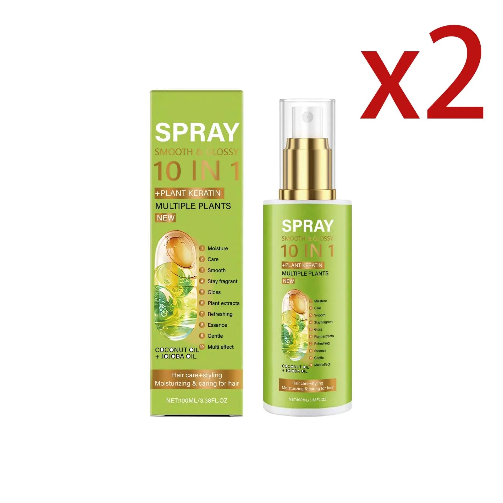 Plant Keratin Hair Spray – Moisture, Shine & Frizz Repair 100ml Keratin Hair Spray Oasis Select 2x100ml