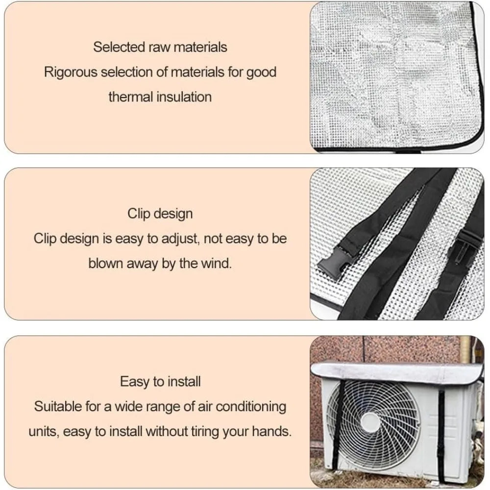 Easy Install All Weather Air Conditioner Cover Outdoor Energy Saving Rainproof Dust Prevent Sun Exposure AC Cleaning Bag Oasis Select
