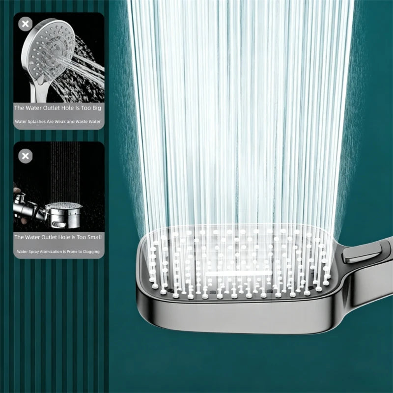 3 Mode Adjustable Shower Head Rainfall Shower Large Flow Showerhead High Pressure Water Saving Shower Mixer Bathroom Accessories Oasis Select