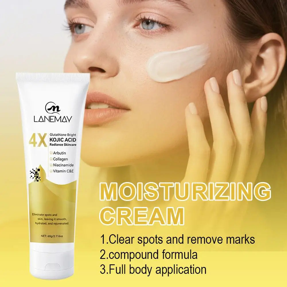 4X Glutathione Kojic Acid Face Cream Glowing Even Skin Tone,Eliminates Dark Spots And Dullness Refreshing Moisturizing Skincare Oasis Select