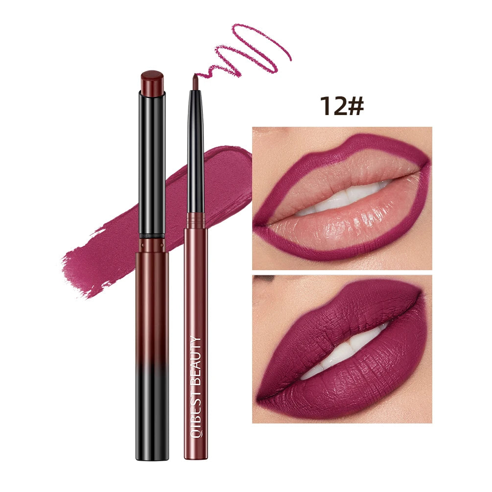 QiBest Matte Nude Lipstick & Lip Liner Set – Waterproof 2-Pc