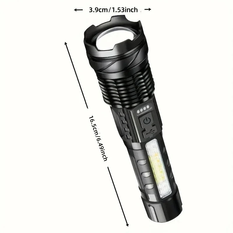 P50 LED Tactical Flashlight 2000LM | Zoom, Rechargeable USB-C