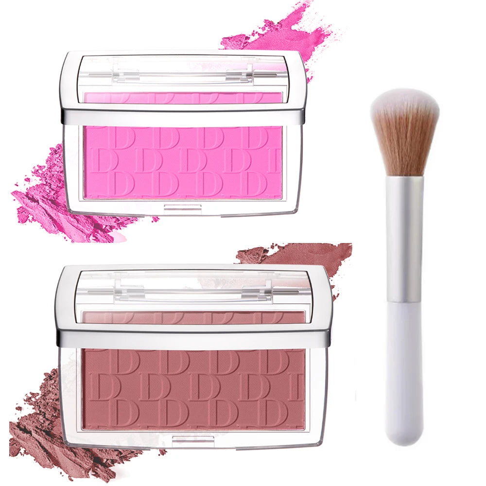 Matte Embossed Blush Palette High Pigmented Pink Coral Cheek Blush Powder With Professional Makeup Brush Oasis Select