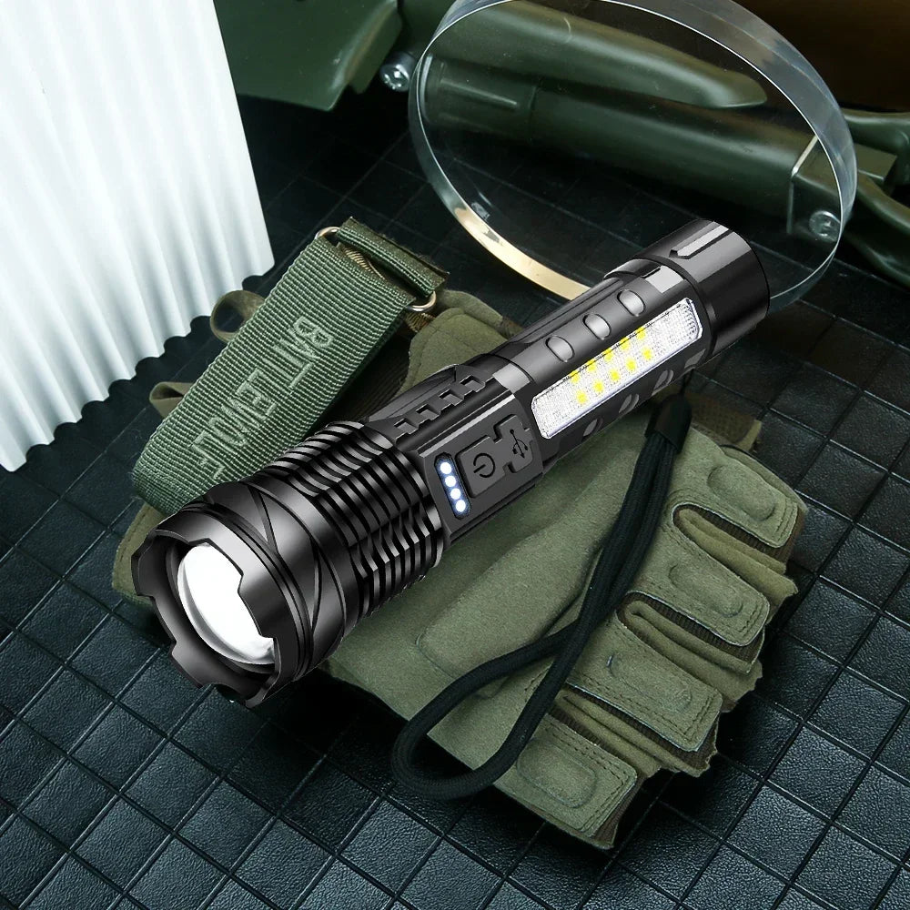 30W P50 COB Strong Light Flashlight Portable Rechargeable Bright Household LED Lamp Built in Battery with Power Display Oasis Select