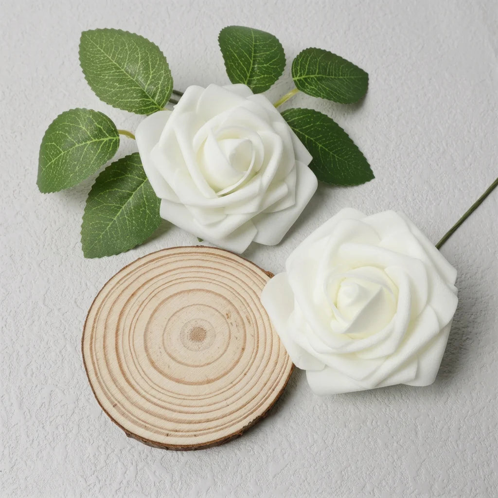30 Pieces Artificial PE Foam Roses Fake Rose Flowers for DIY Bridal Bouquet Wedding Valentine's Day Party Decoration Oasis Select