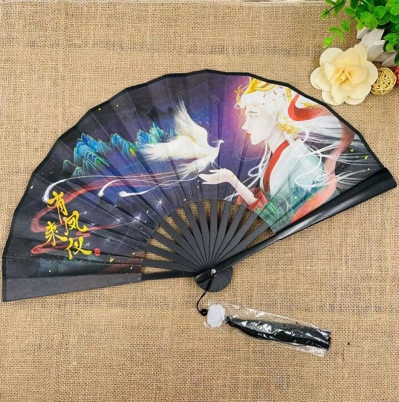 Chinese Style Folding Fan Classical Dancing Cloth Fan Vintage Plastic Animal Dragon Printing Hand Held Fans Photo Props Cosplay Oasis Select Style 15