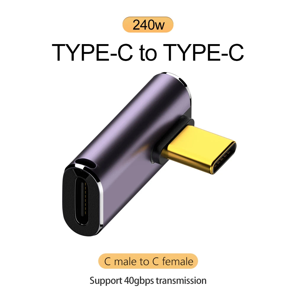 USB4.0 Type-C OTG Adapter 240W 40Gbps 8K 90/180° Elbow USB-C OTG Adapter Oasis Select Type 7