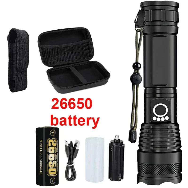 ZHIYU Rechargeable LED Flashlight – 5 Modes, Waterproof Torch