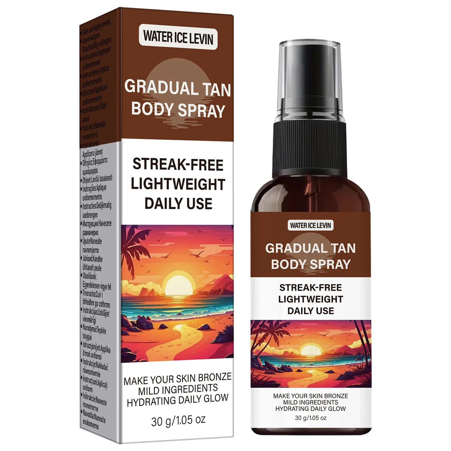 Gradual Tanner Spray – Streak-Free Hydrating Bronze Glow Self Tanner Spray Oasis Select Chocolate 30g