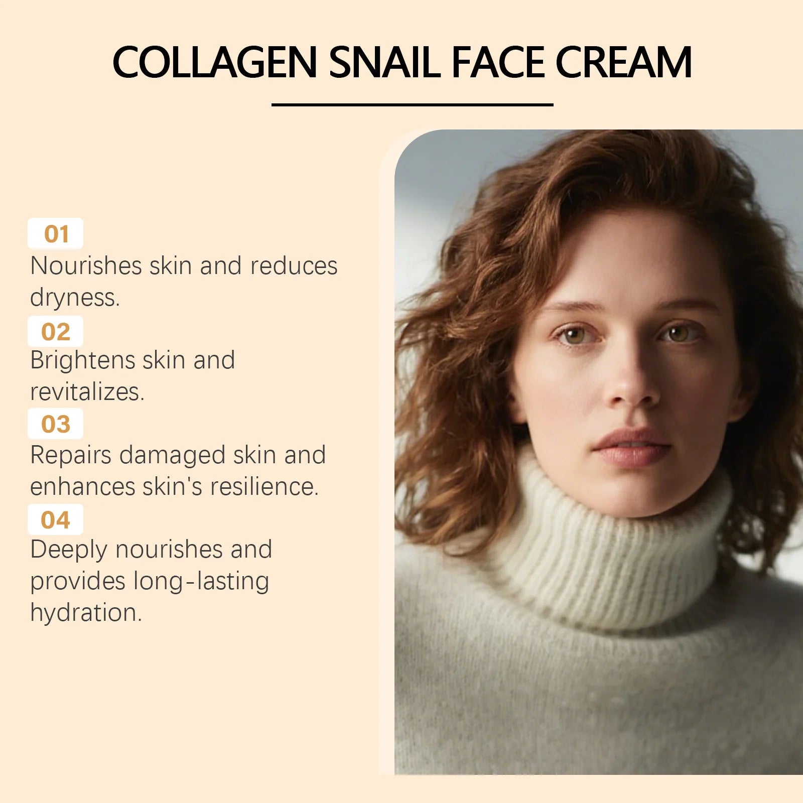 Anti-Aging Collagen Snail Elastic Moisturizing Face Cream – Enhances Skin Elasticity Improves Dryness Sagging Skin Care Cream Oasis Select