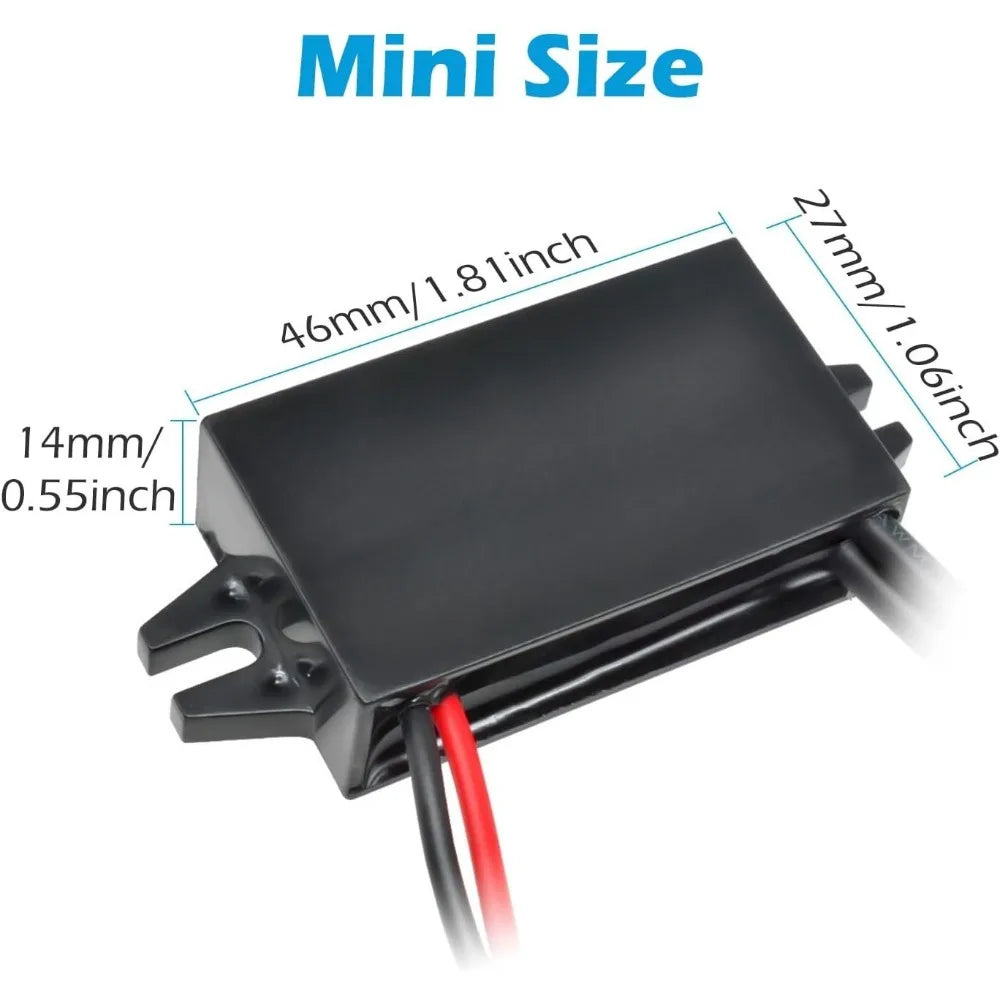 DC To DC 12V 24V To 5V 3A 15W Dual USB Port Converter Adapter Buck Module For Car Power Golf Cart Scooters Motors LCD TV LED Ect Oasis Select