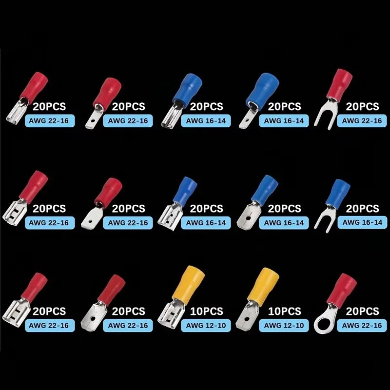 280-Pc Insulated Crimp Terminal Kit – Color-Coded Wire Connectors Crimp Terminal Kit Oasis Select