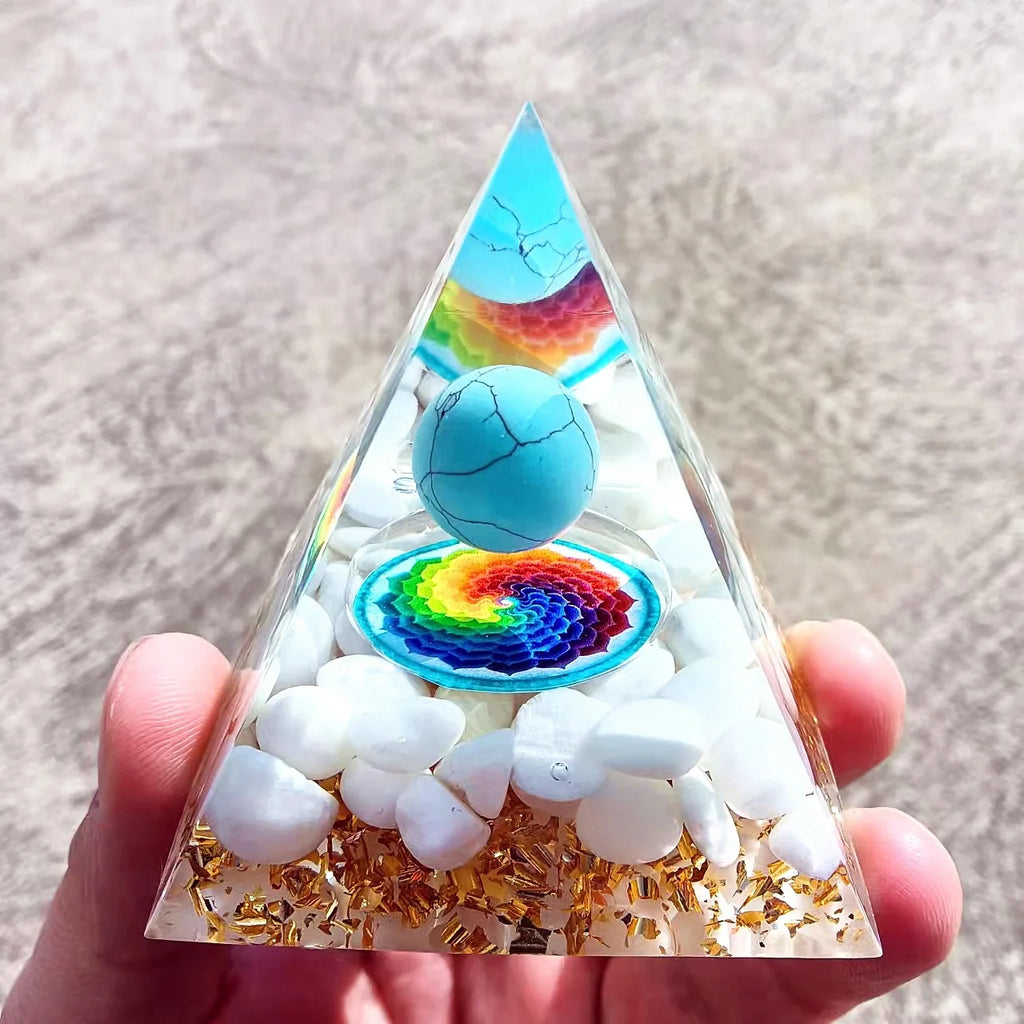 Crystal Pyramid ornaments crushed stone glue dropping resin crafts home and office car decoration products decorations for home Oasis Select 24 60mm x 60mm