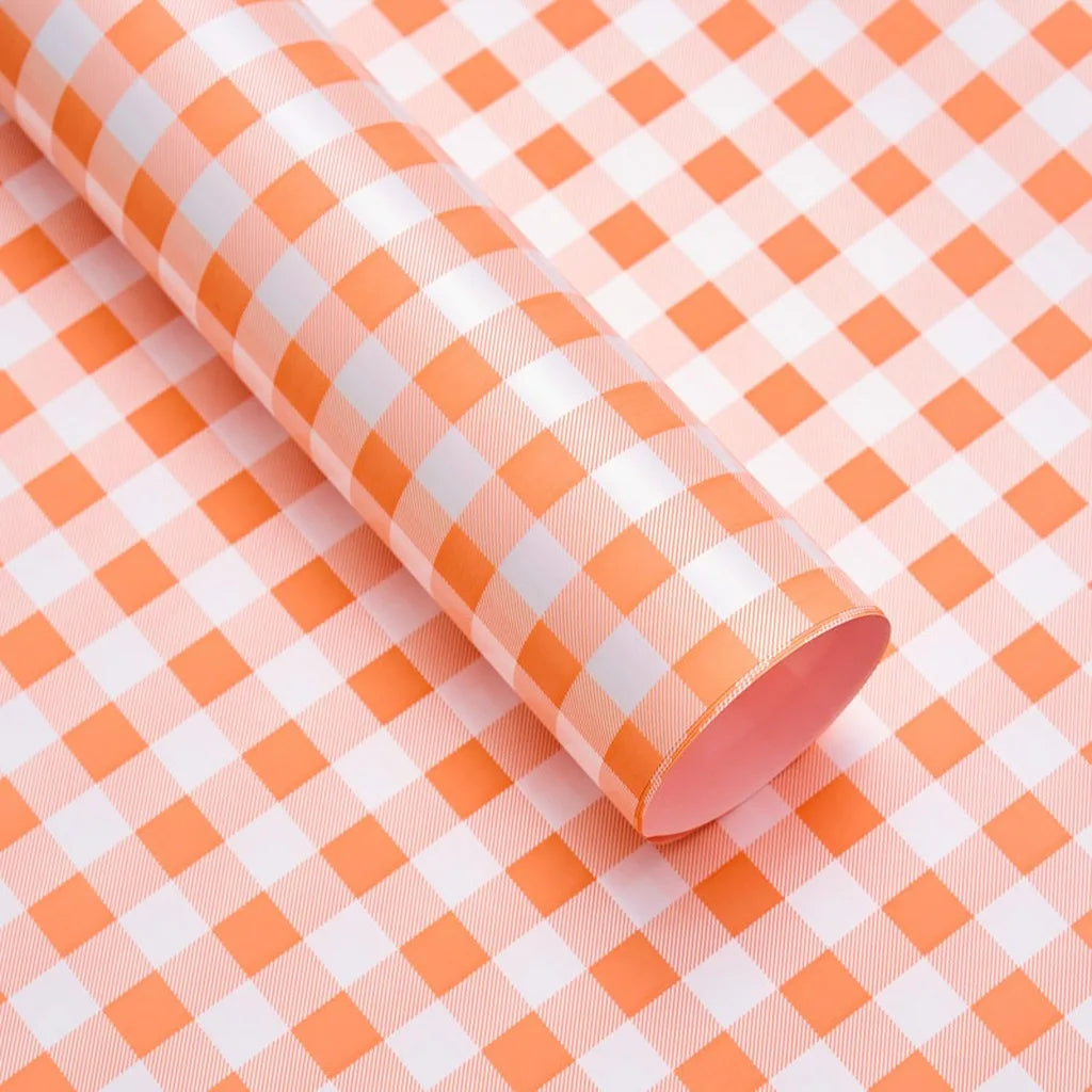 Waterproof Gingham Wrapping Paper 58x58cm | 20 Sheets Floral Gift