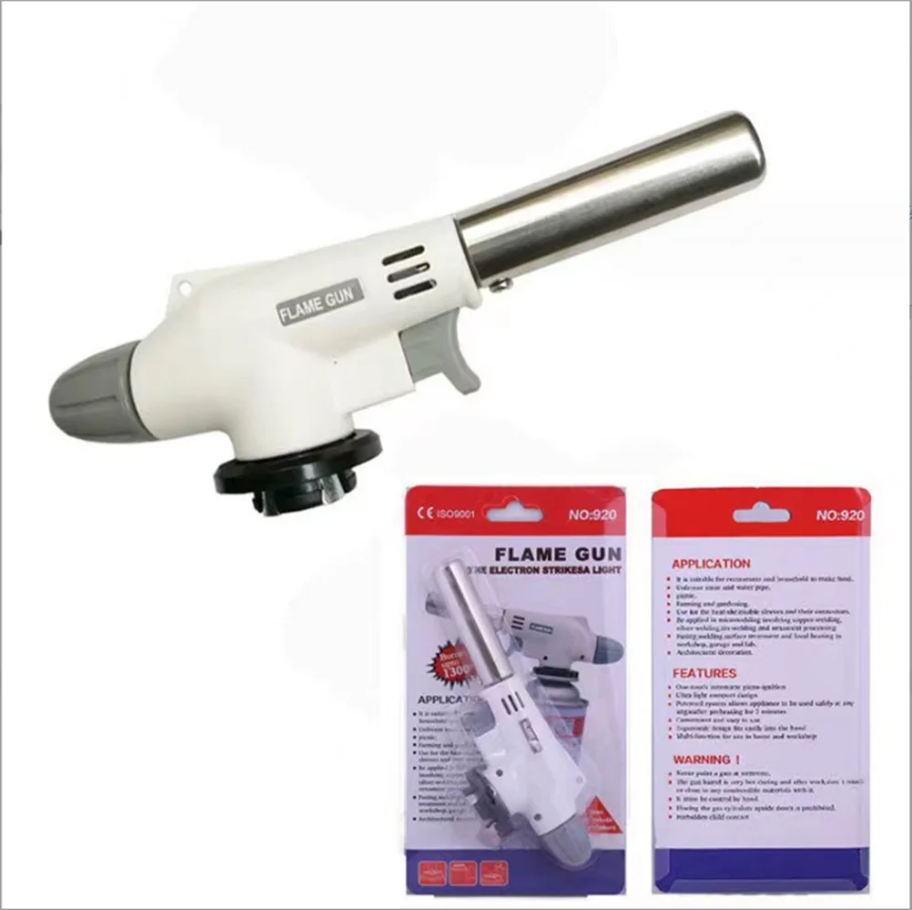 Torch Cooking AutoIgnition Butane Gas Welding-Burner Welding Gas Burner Flame Gas Torch Flame Gun Blow for BBQ Camping Cooking Oasis Select