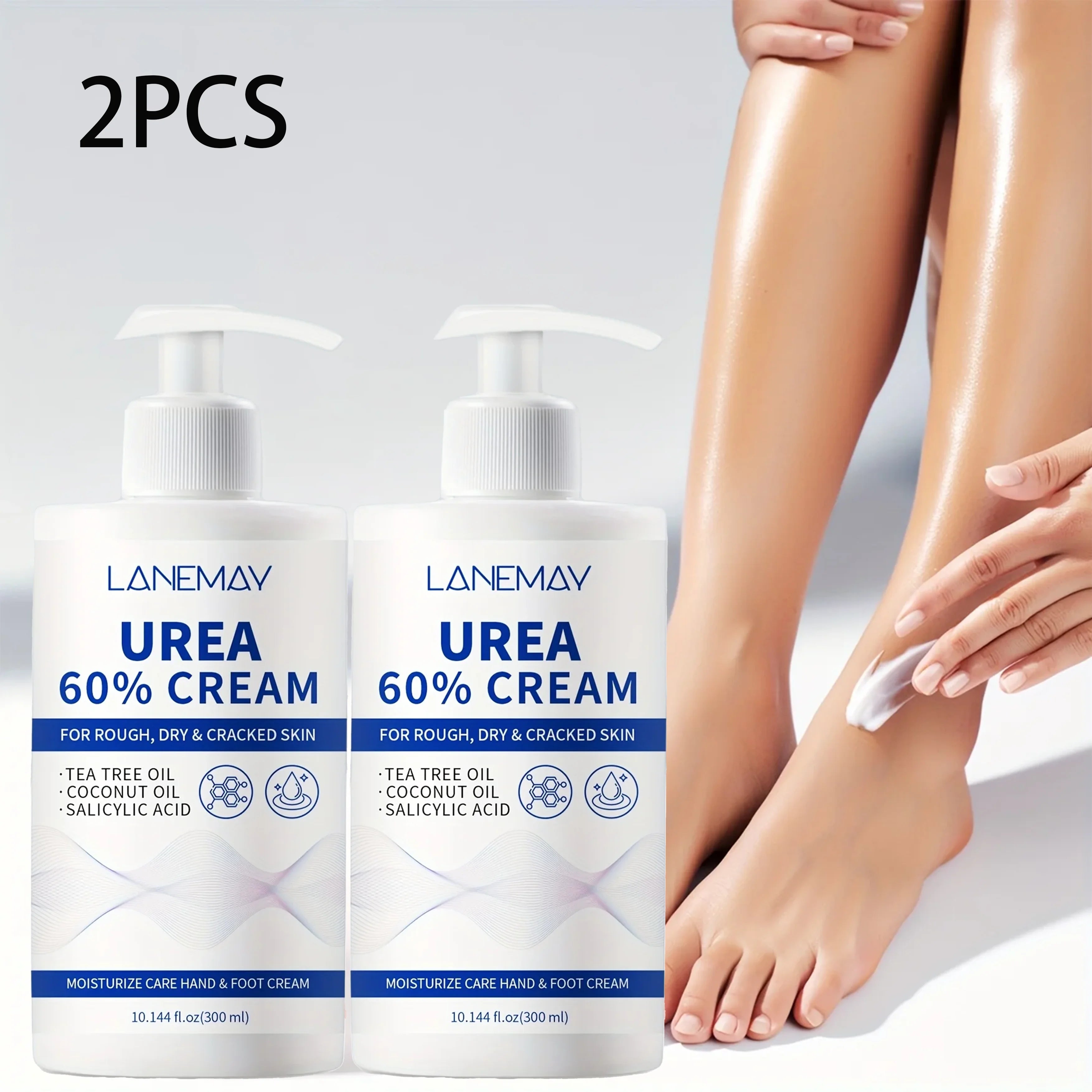 2-Pack Urea 60% Hand & Foot Cream – Tea Tree & Salicylic Acid