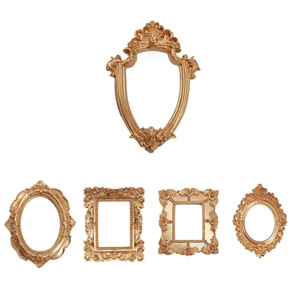 European Victorian Style Golden Retro Photo Frame Pictures Frames Nail Art Jewelry Decoration Earrings Display Rack Oasis Select