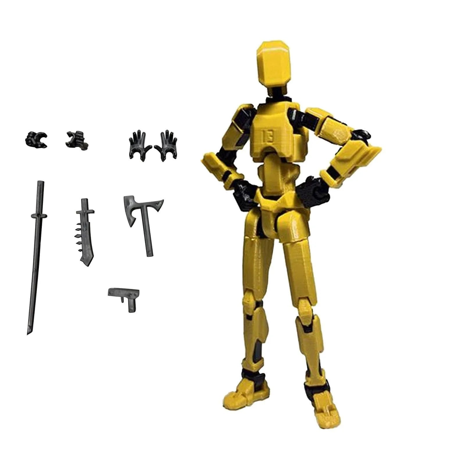 Titan 13 With Wings Figure Toys Lucky T13 Joint Movable Action Figuras 3D Printed Multi-Articular Robot Toys For Kids Gifts 13cm Oasis Select Yellow One Size