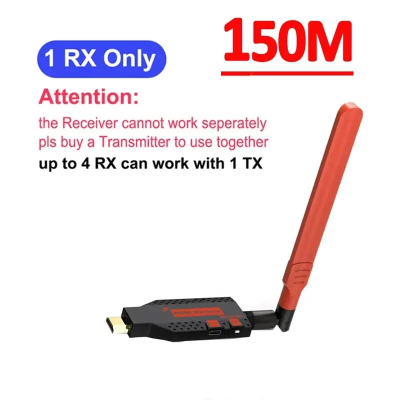 1080P 150m Wireless HDMI-Compatible 1 TX to 4 Splitter Video Transmitter Receiver for PS4 Camera Laptop PC to TV Monitor Oasis Select 150M RX