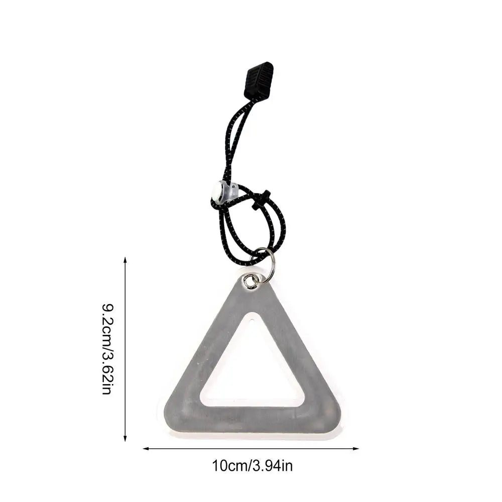 1PC Reflective Signs Triangle Signs Safety Warning For Bicycle Hanging Tag W Elastic Cord Bike Night Visible Riding Safety Oasis Select Silver Gray