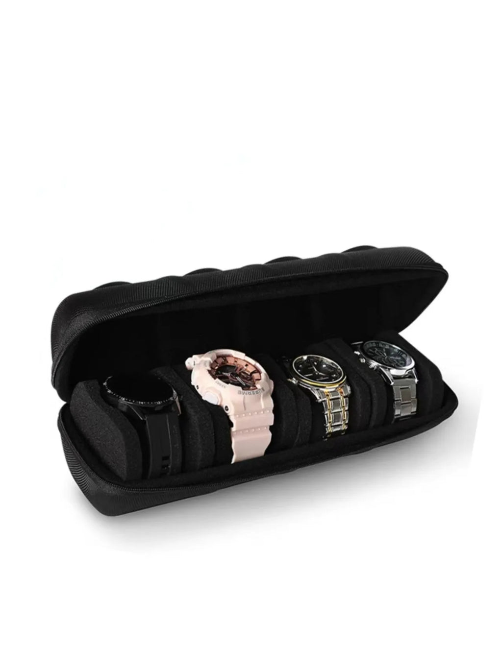 Travel Case for Watch with 3 Slots Rigid High-Quality Watch Storage Organizer Protective Box for Jewelry And Accessories Oasis Select 4 grids