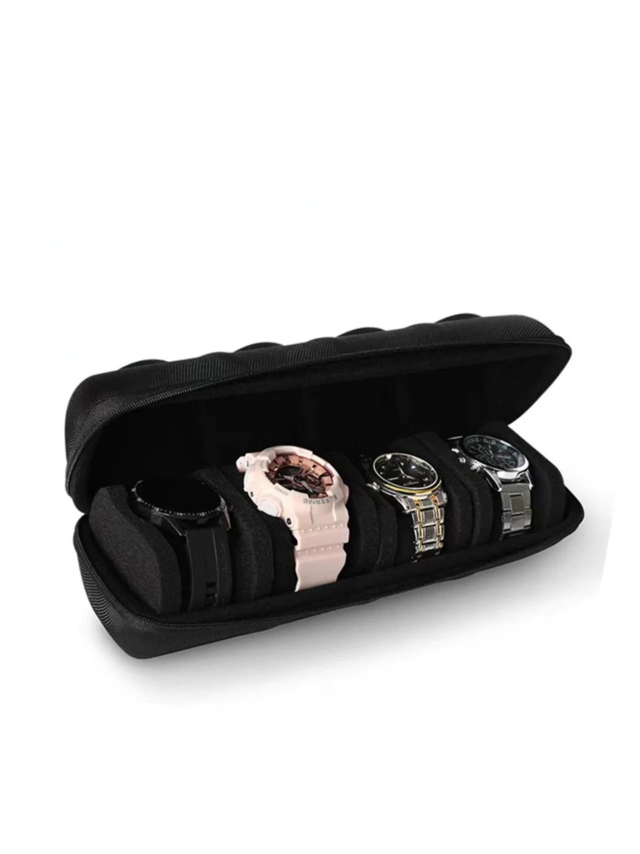 Travel Case for Watch with 3 Slots Rigid High-Quality Watch Storage Organizer Protective Box for Jewelry And Accessories Oasis Select 4 grids