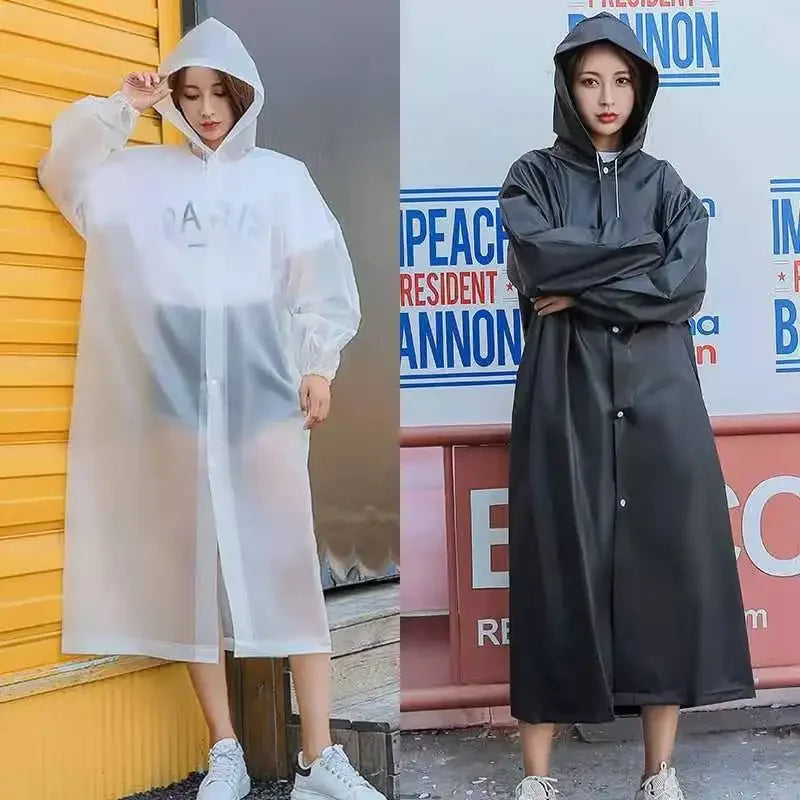 Unisex Thickened EVA Raincoat High-Quality Waterproof Black Rainwear for Men And Women Ideal for Camping Oasis Select