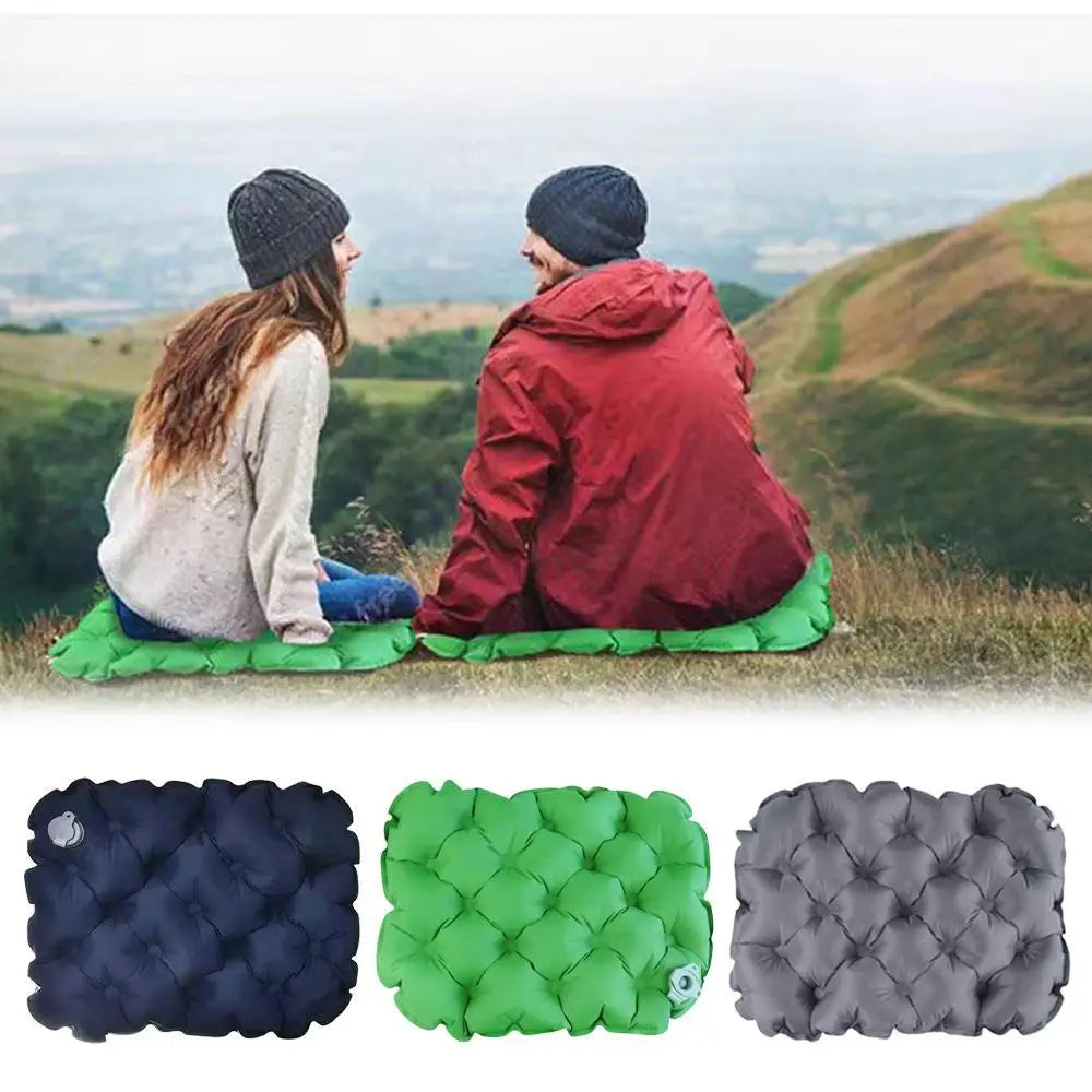 Portable Inflatable Seat Cushion Outdoor Camping Air Cushion Lightweight Travel Moisture Waterproof Anti Pressure Ulcer Air Mat Oasis Select