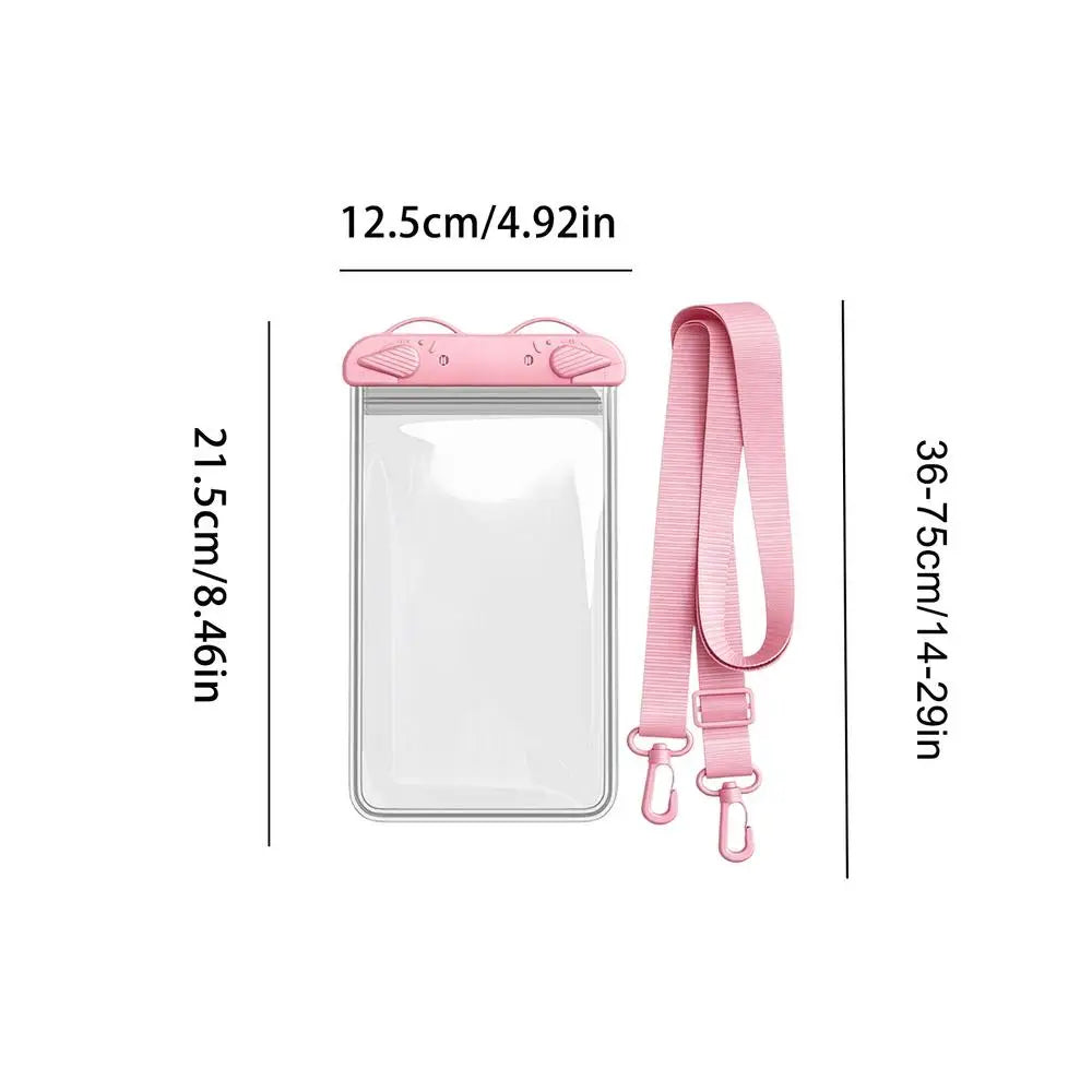 Transparent Waterproof Phone Case Touch Screen Under 7.0 inches Phone Cover with Lanyard Phone Sealed Bag Swimming Diving Oasis Select Pinks