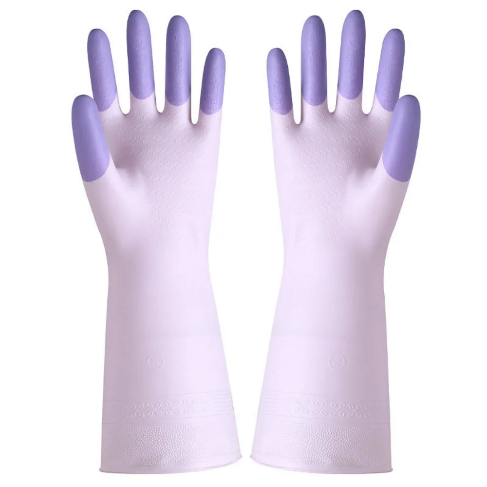 Household Dishwashing Gloves Women Washing Clothes Waterproof Wear Resistant Rubber Gloves Kitchen Cleaning Tools Tools Oasis Select Purple
