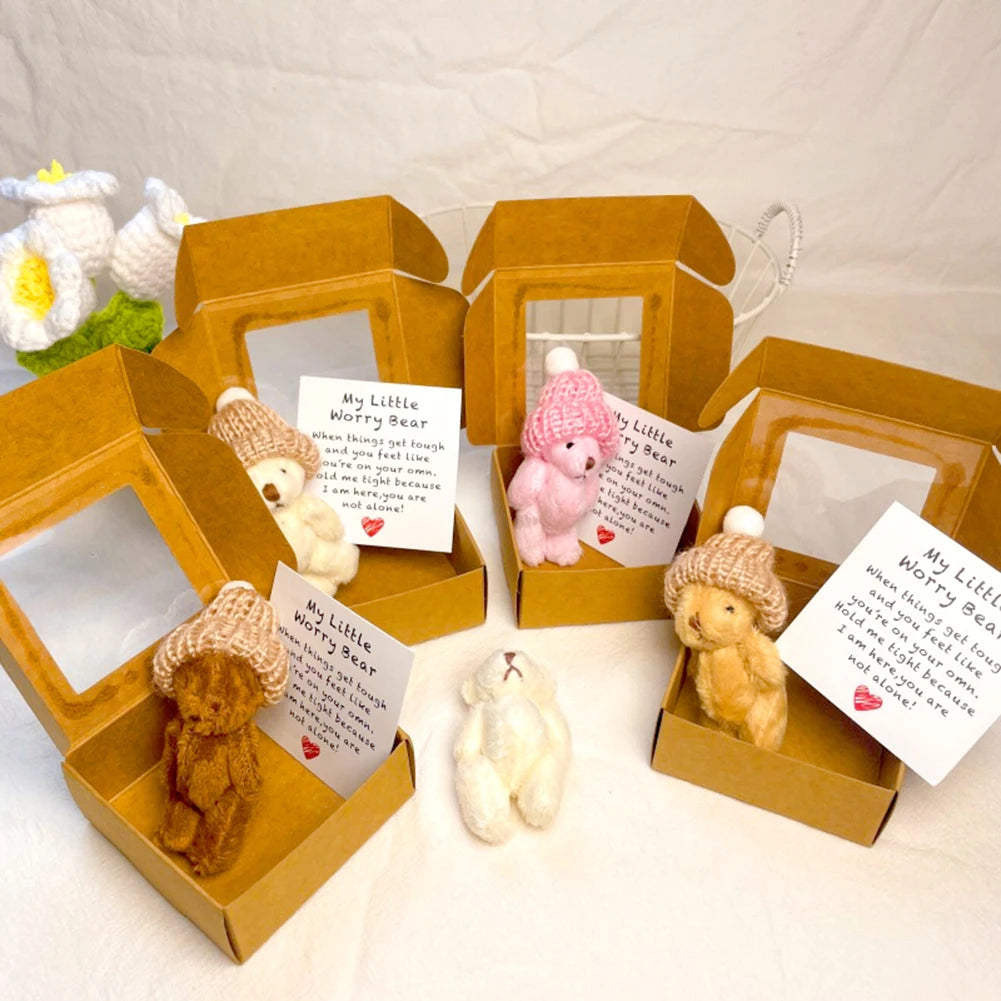 Mini Plush Bear in a Box with Inspirational Card | Cute Gift
