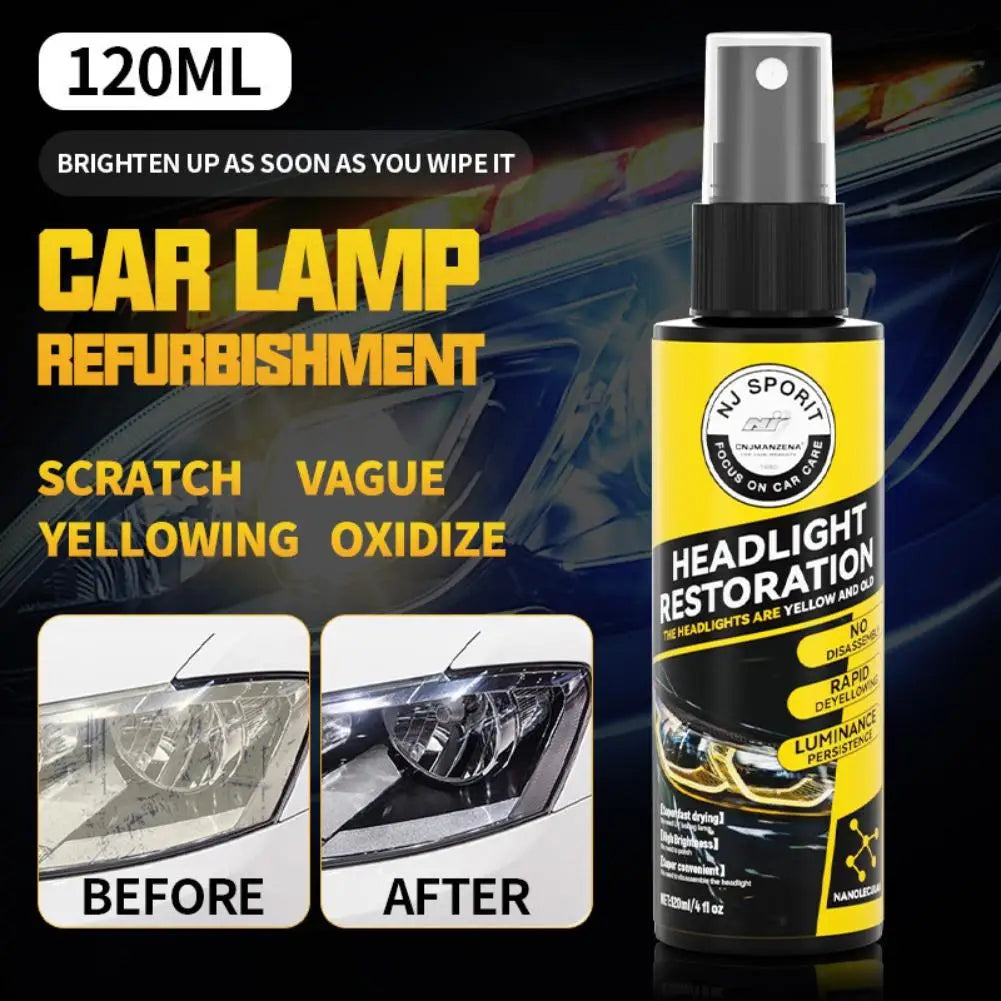Headlight Repair Spray for Car Refurbishment Anti-Oxidation Coating Car Lamp Polishing Agent Scratch Restoration Dirt Clean Oasis Select
