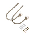 2pcs Wall Mounted Curtain Holdbacks,Premium Iron Alloy & Pearl,U-Shaped Elegant Design,Easy Install for Home Office Silver Oasis Select Default Title
