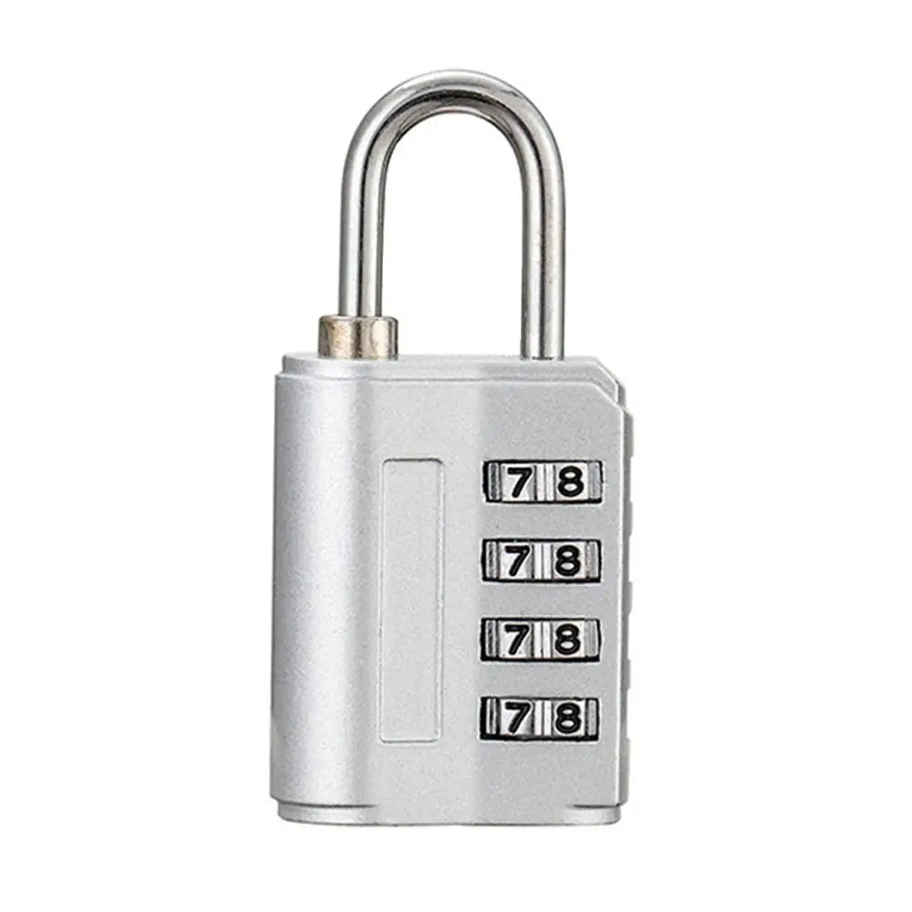 Portable Travel Combination Lock Coded Lock Luggage Padlock 4 Digit Password Lock Dormitory Cabinet Lock Oasis Select Silver