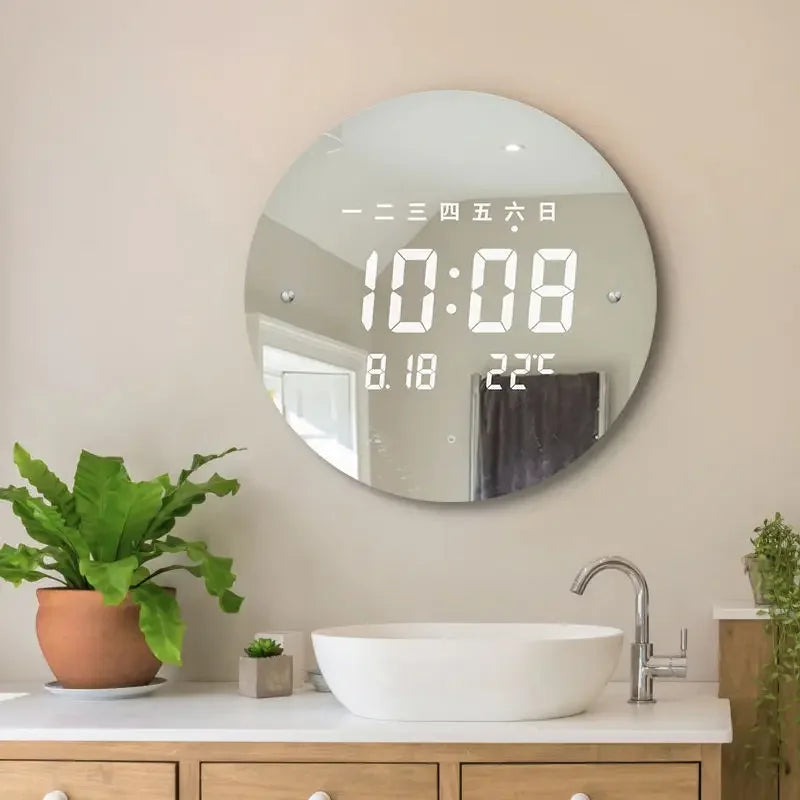 New Smart Perpetual Calendar Electronic Wall Clock Living Room Digital Wall Hanging with Temperature Clock Wall Clocks Oasis Select