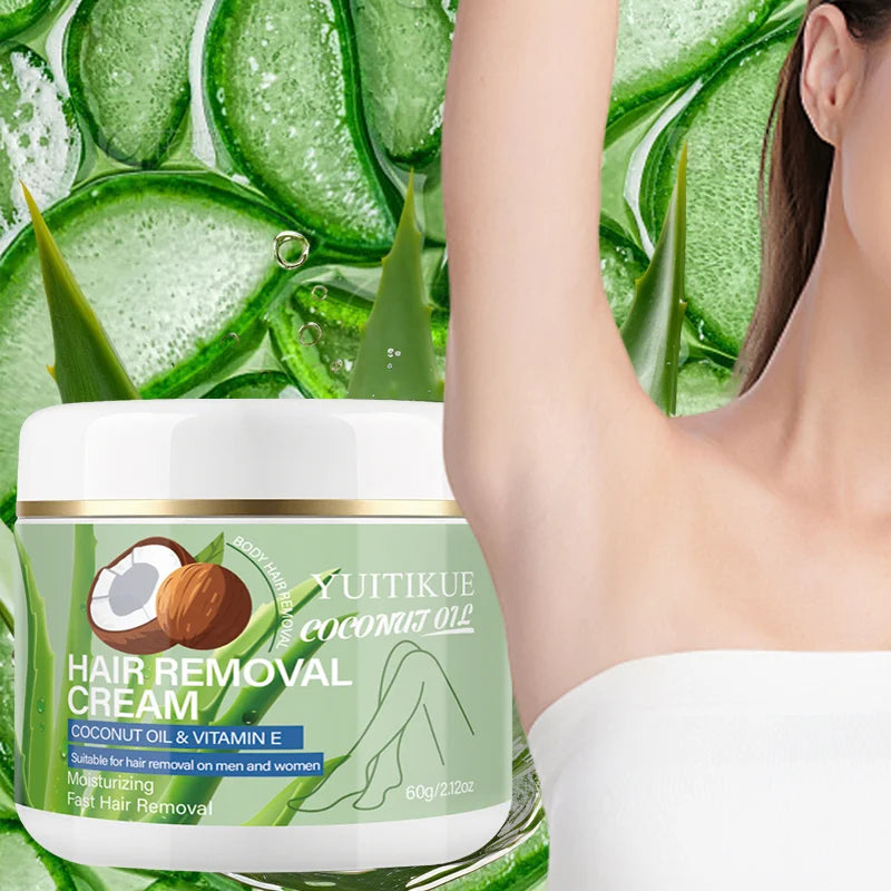 YUITIKUE Hair Removal Cream – Coconut Oil, Sensitive Skin