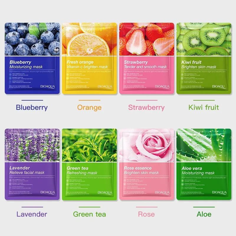 BIOAOUA 8-Pack Natural Plant Face Masks – Moisturizing & Firming Sheet Face Mask Oasis Select
