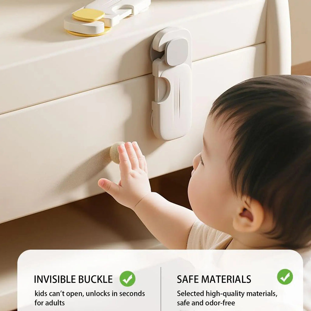 Baby Cabinet Locks Kids Proofing Refrigerator Door Lock Invisible Security Furniture Latches for Closet Cupboard Refrigerator Oasis Select
