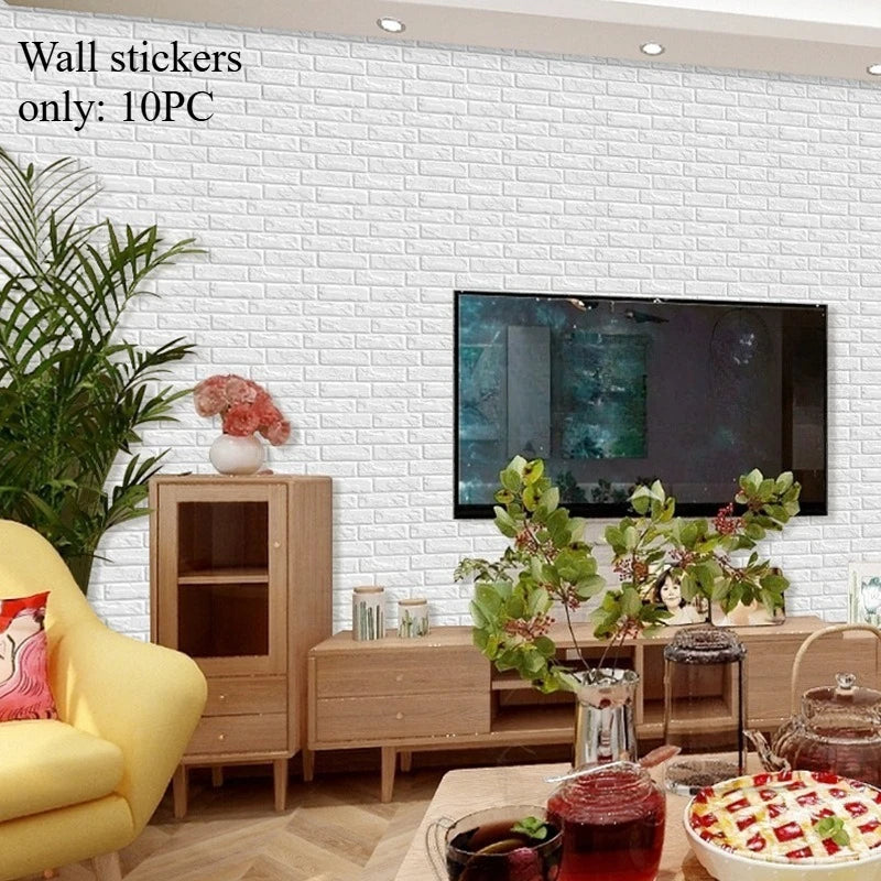 Self Adhesive Brick Pattern Waterproof and Moisture-proof Renovation of Three-dimensional Wall Stickers for Home Wall Decoration Oasis Select White 668 30x30cm 10pcs
