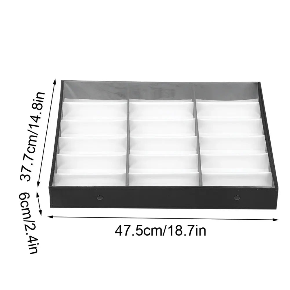 18-Slot Eyeglass & Sunglass Storage Display Case Organizer