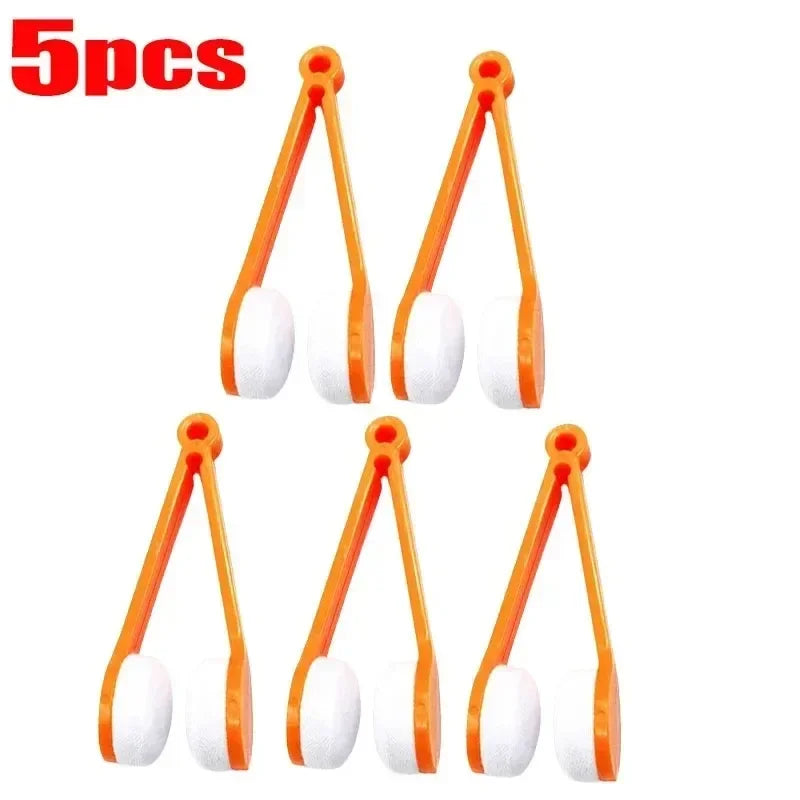 1/2/5pcs Portable Mini Glasses Cleaning Brush Multifunctional Mini Brush Microfiber For Sunglasses Wipe Cleaner Accessory Tools Oasis Select Orange 5pcs