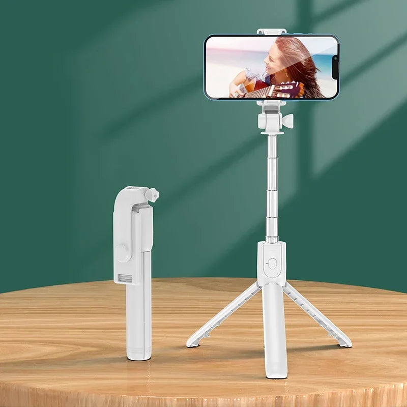360 Rotation Selfie Stick Toneof Tripod Photo Pole Multi Mode Camera Material Retractable And Mini Cell Phone Selfie Artifact Oasis Select No Light White