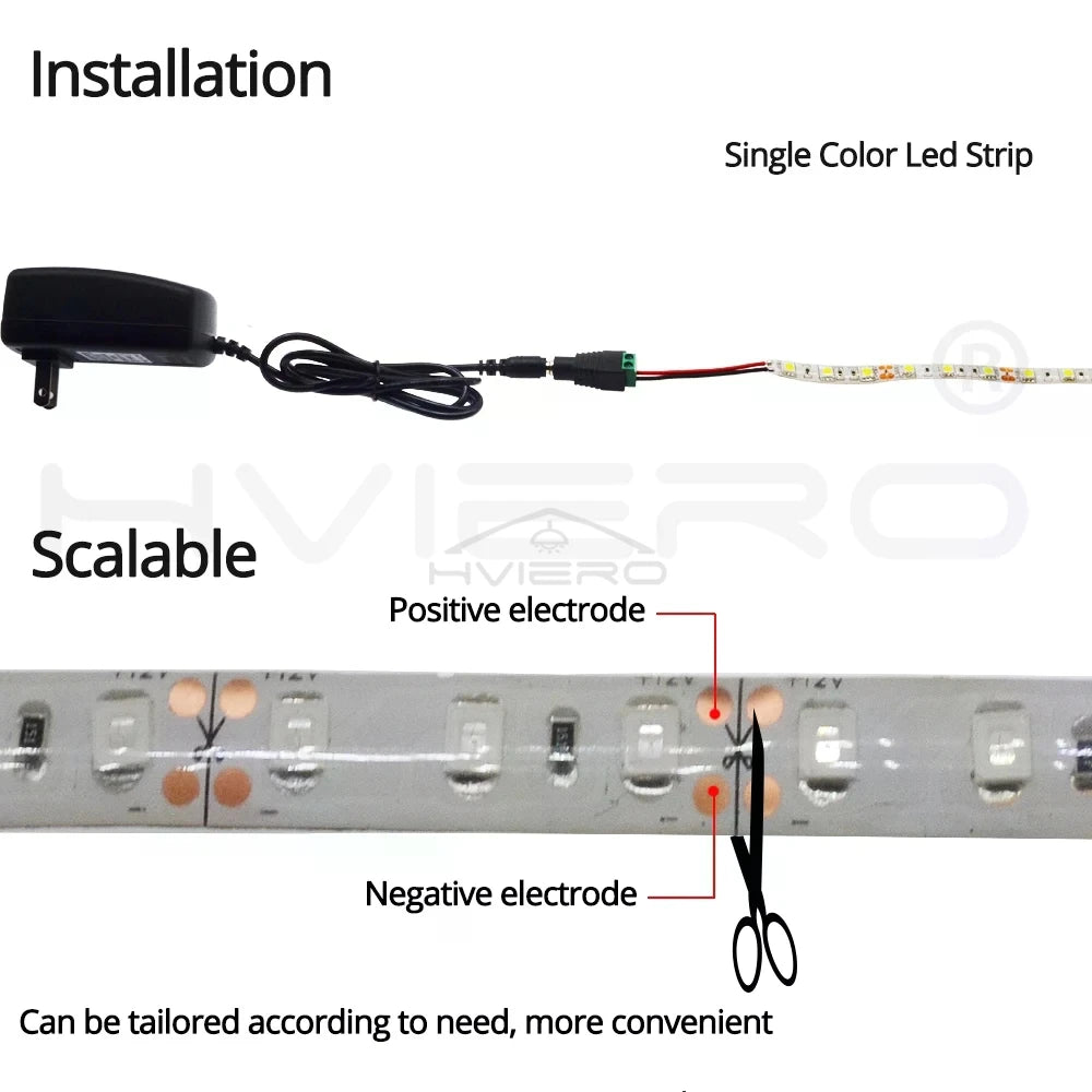 HVIERO 600 LED Strip Light SMD 2835 DC 12V | RGB & Warm White