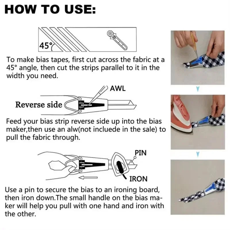 Sewing Accessories Bias Tape Makers - 4 size 25mm 18mm 12mm 6mm Sewing Quilting Hemming Sewing Tools Oasis Select