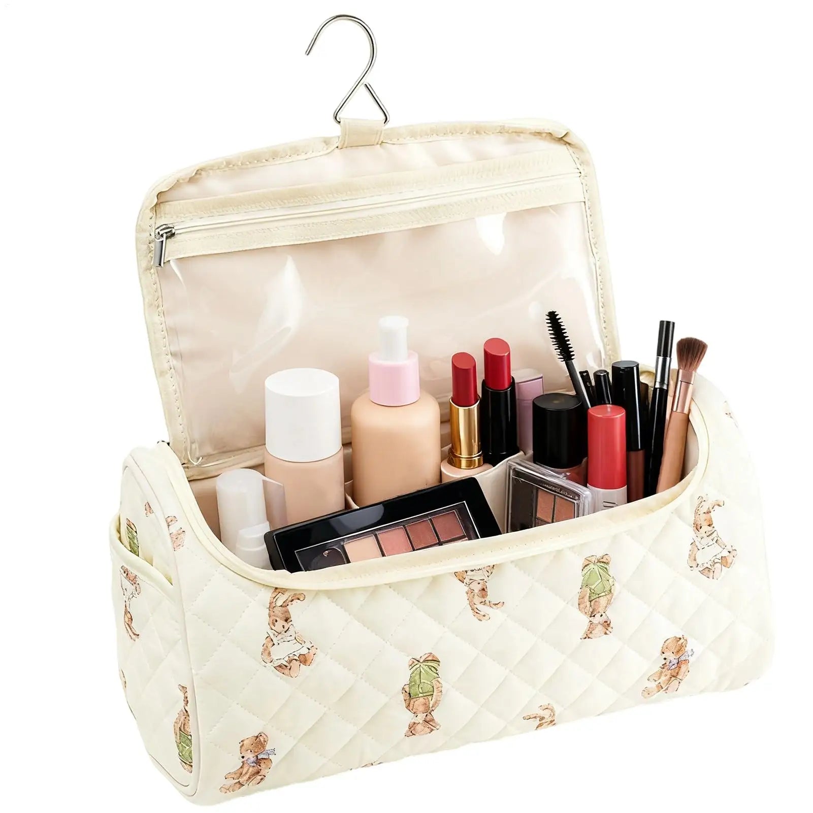 Makeup Bag Large Capacity Portable Cute Pouch Cotton Hair Tool Bag for Travel for Brush Straightener Curler Cosmetics Jewelry Oasis Select