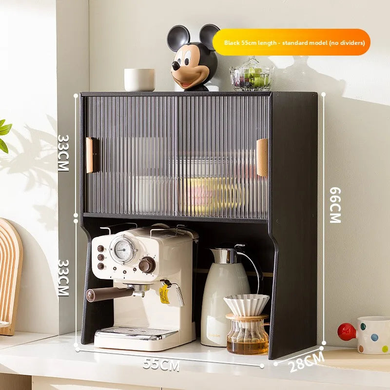 Cup storage rack desktop dining side coffee machine kettle storage cabinet multi-layer dustproof water cup tea set cup holder Oasis Select Black 55