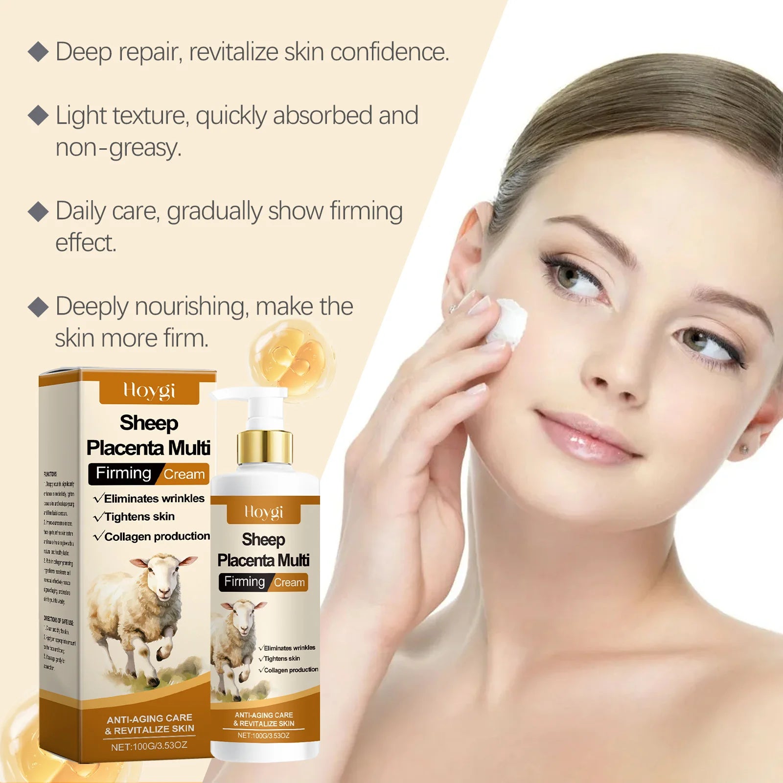 Hoygi Sheep Placenta Firming Cream – Collagen Anti-Aging Firming Body Cream Oasis Select